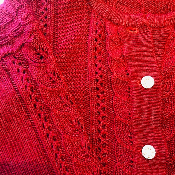 Vintage Sweaters - SOLD Vintage dark red cardigan